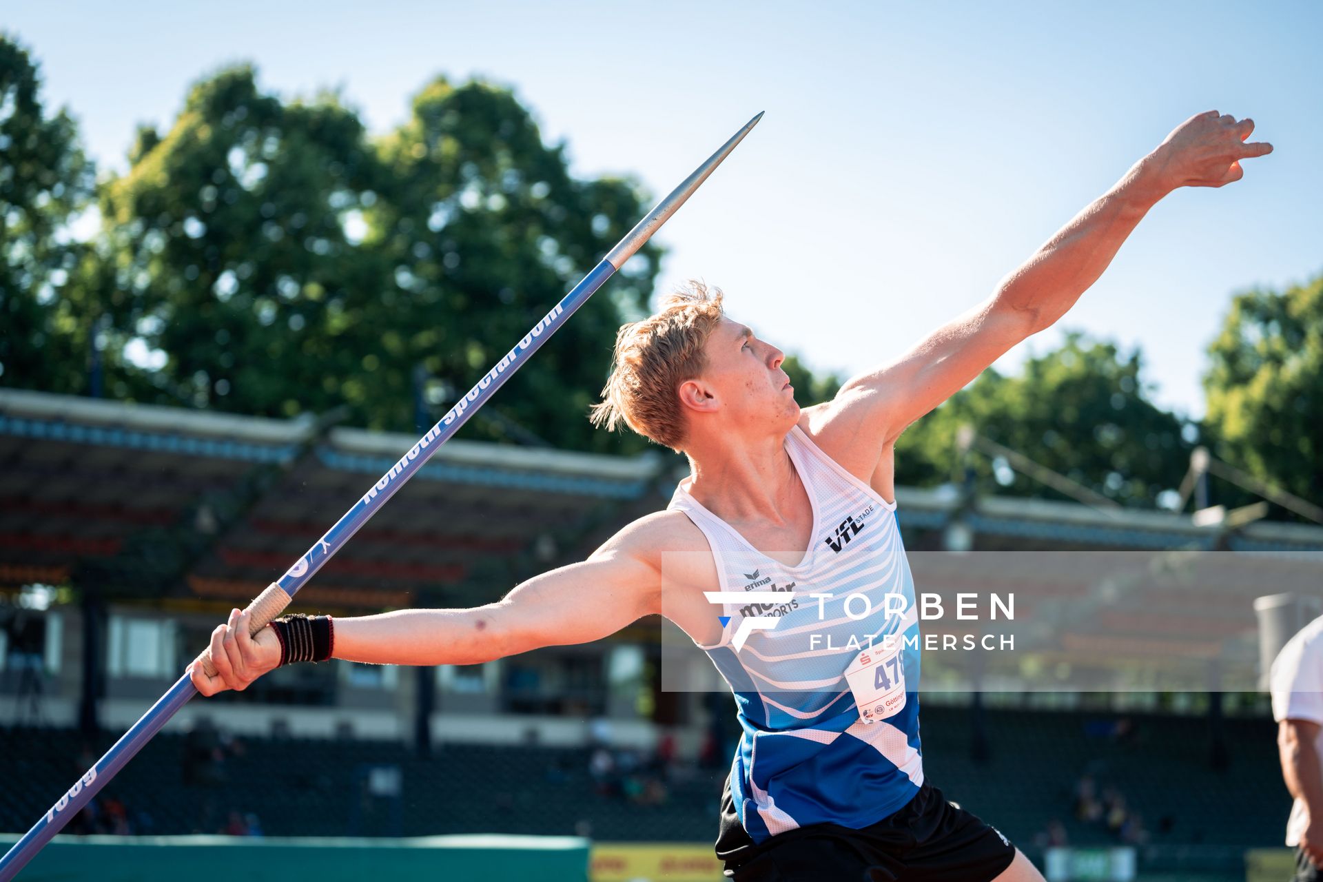 Bennett Pauli (VfL Stade) am 02.07.2022 waehrend den NLV+BLV Leichtathletik-Landesmeisterschaften im Jahnstadion in Goettingen (Tag 1)